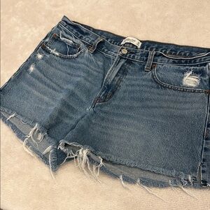Abercrombie & Fitch Blue Distressed Jean Shorts